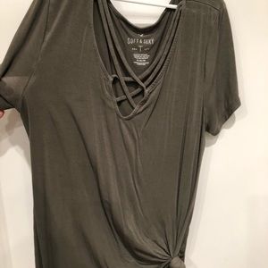 Olive green American Eagle Tee